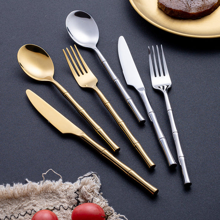 Elevate Your Dining Experience with the Golden Western Steak Cutlery Set