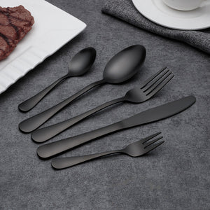 Discover the Elegance of the Black Stainless Steel Western Cutlery Spoon Set