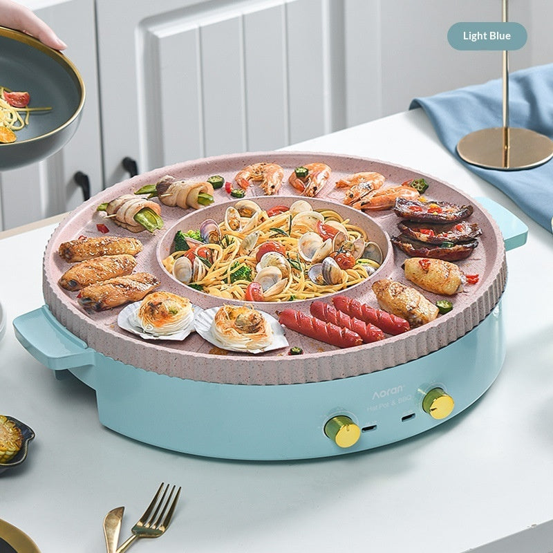 Electric Hot Pot And Grill Combo Barbecue Grill
