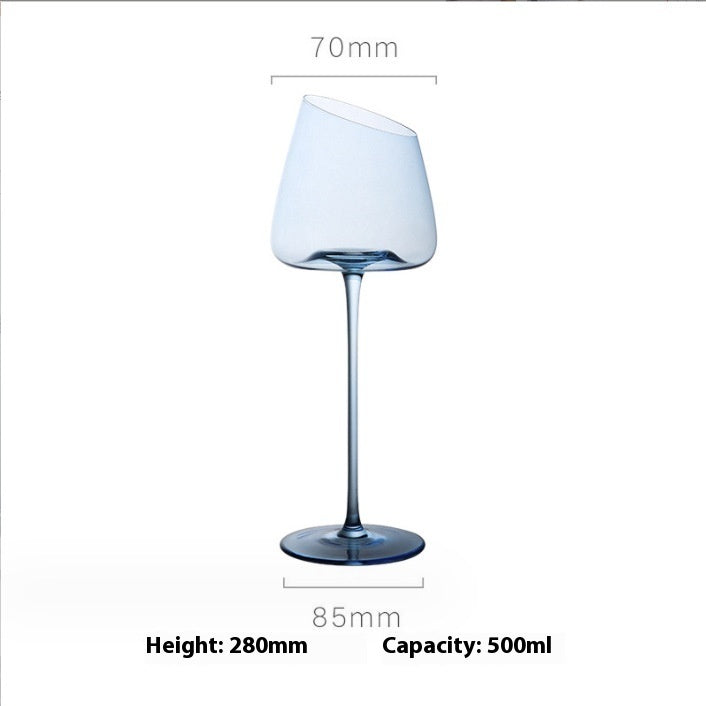 Klein Blue Crystal Goblet Elegant Drinking Glass