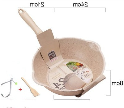 Small Deep Non Stick Frying Pan Home Wok Pot