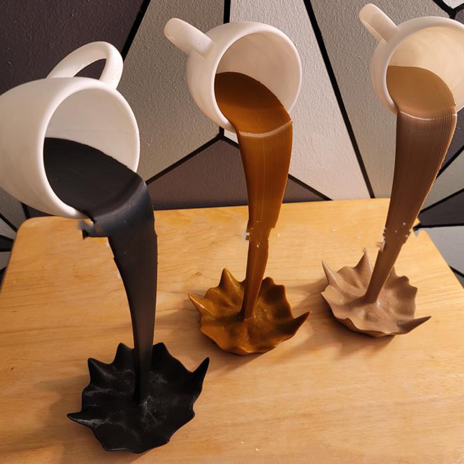 Floating Coffee Cup Sculpture Kitchen Decor Ornament