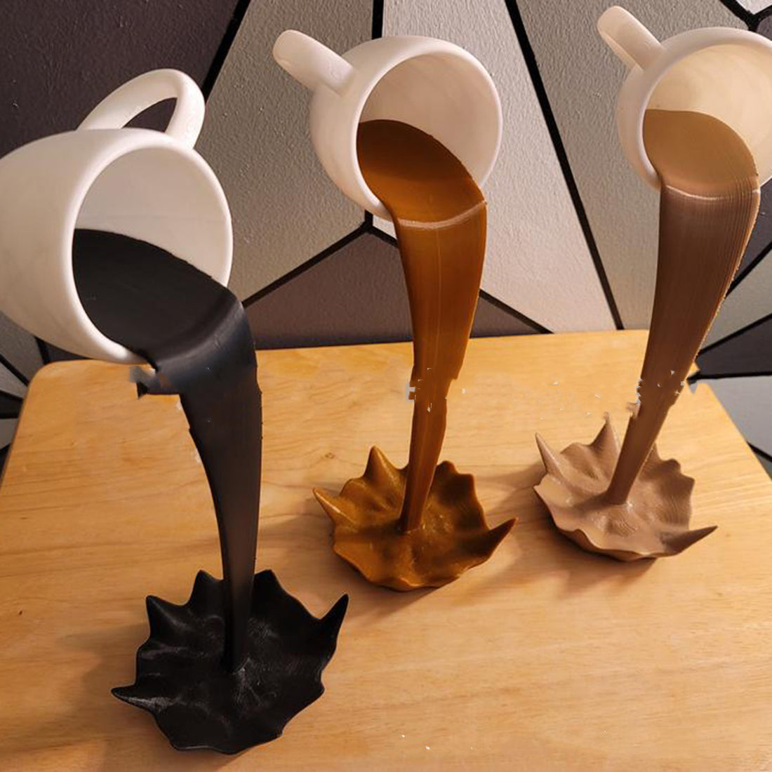 Floating Coffee Cup Sculpture Kitchen Decor Ornament