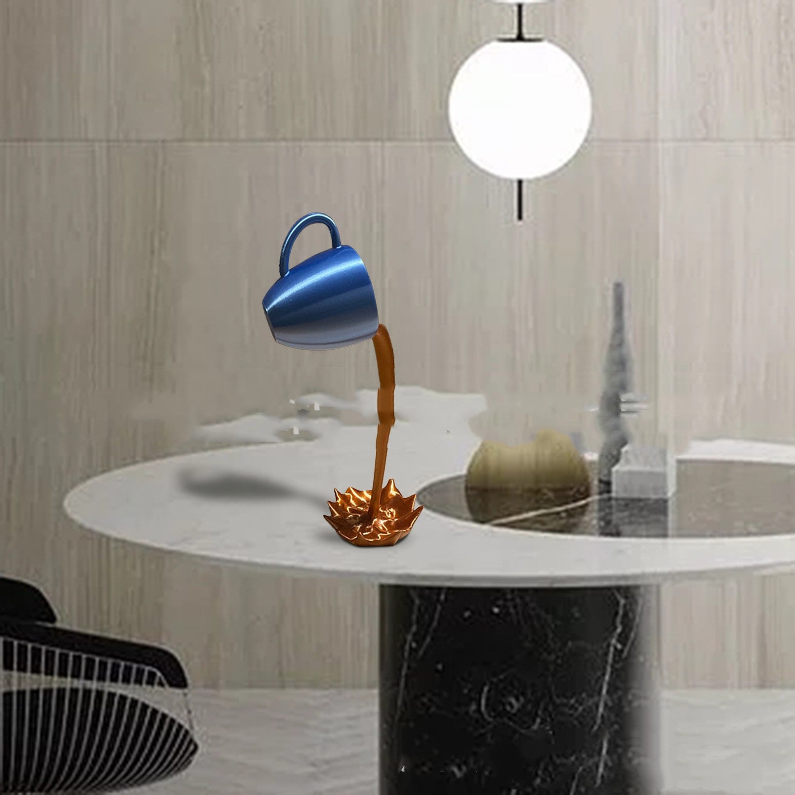 Floating Coffee Cup Sculpture Kitchen Decor Ornament