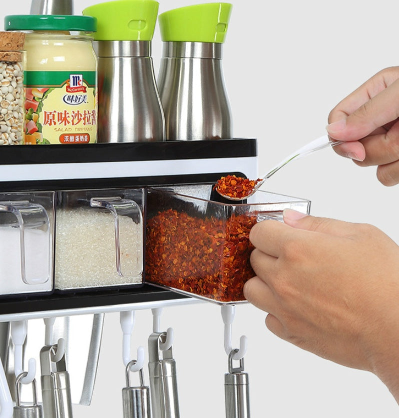 Multifunction Wall-Mounted Kitchen Storage Box Organizer