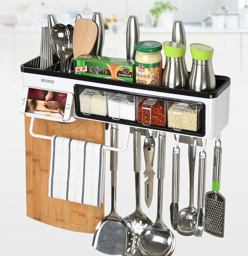 Multifunction Wall-Mounted Kitchen Storage Box Organizer