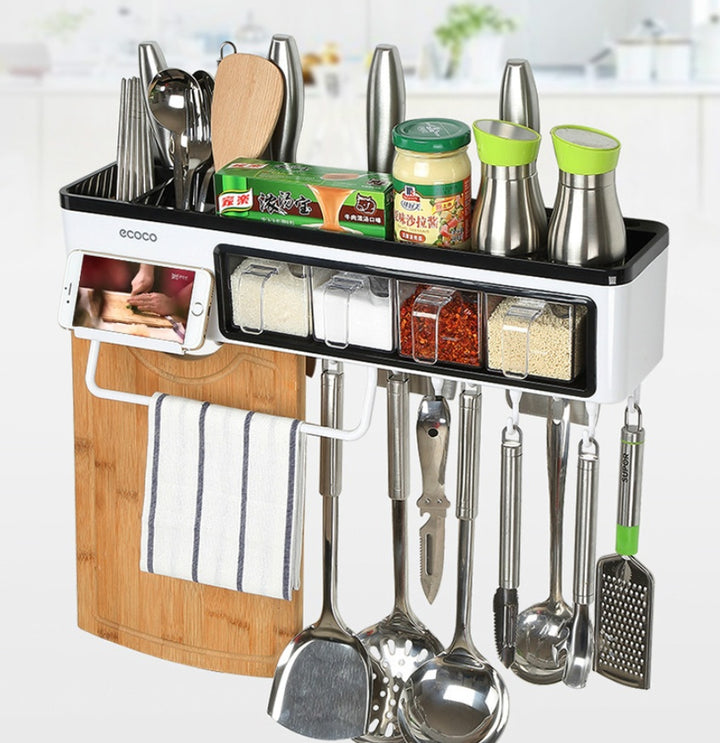 Multifunction Wall-Mounted Kitchen Storage Box Organizer
