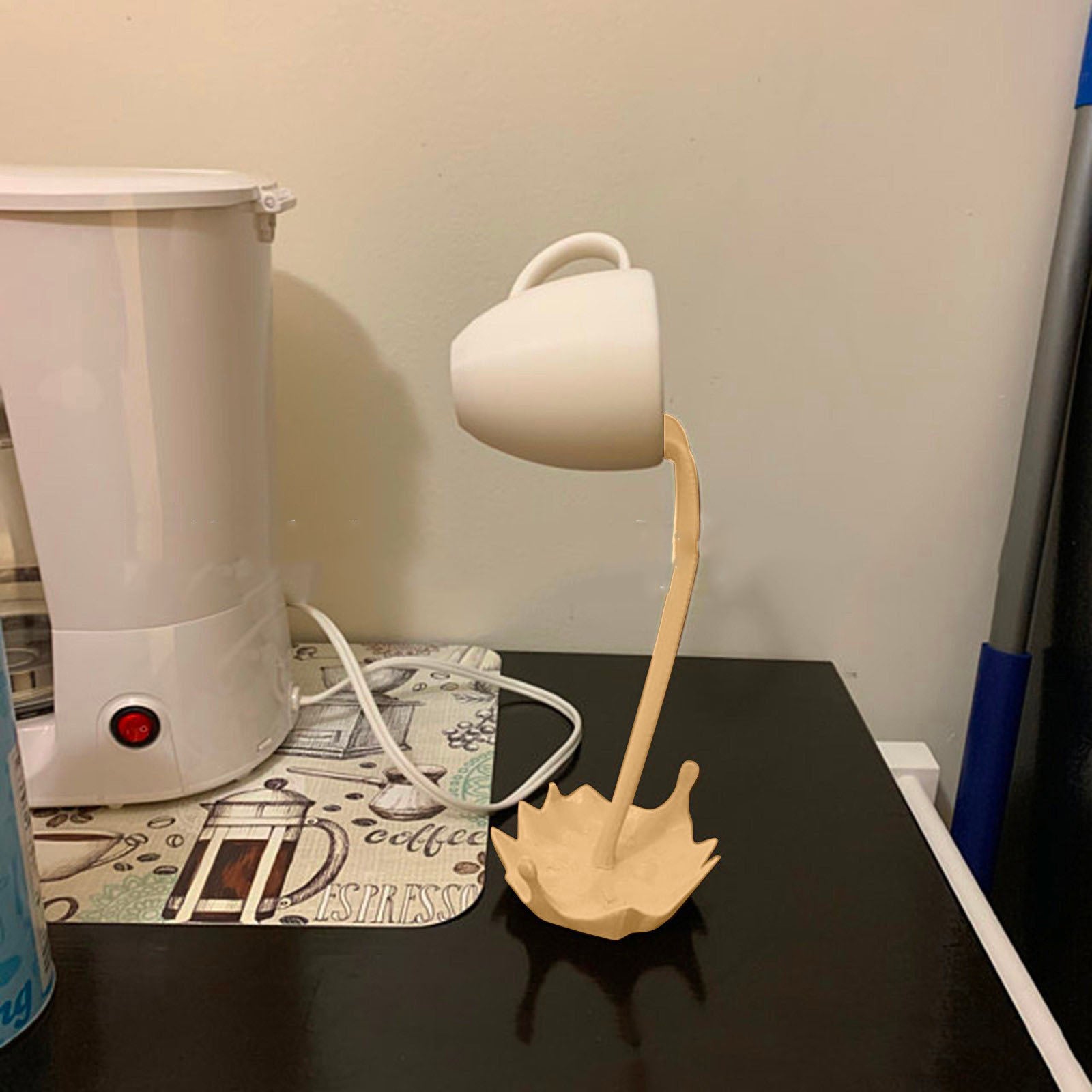 Floating Coffee Cup Sculpture Kitchen Decor Ornament