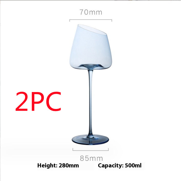 Klein Blue Crystal Goblet Elegant Drinking Glass