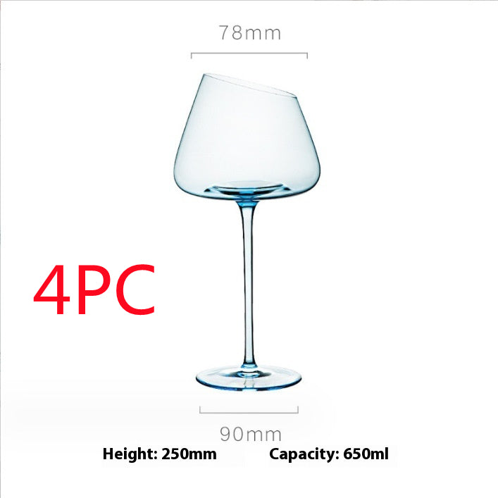 Klein Blue Crystal Goblet Elegant Drinking Glass