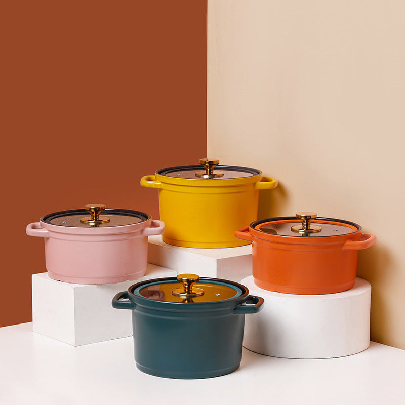 Nordic Ceramic Large Capacity Glazed Chicken Stock Pot