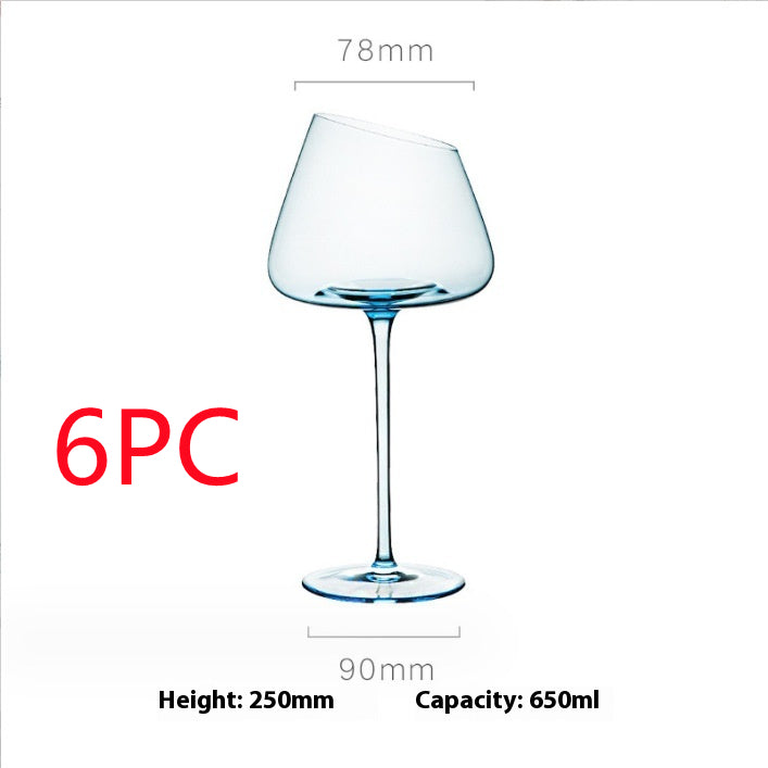 Klein Blue Crystal Goblet Elegant Drinking Glass