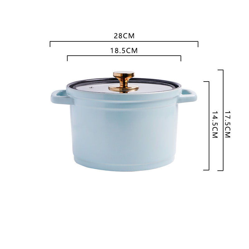 Nordic Ceramic Large Capacity Glazed Chicken Stock Pot