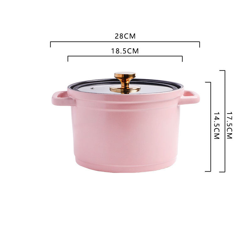 Nordic Ceramic Large Capacity Glazed Chicken Stock Pot