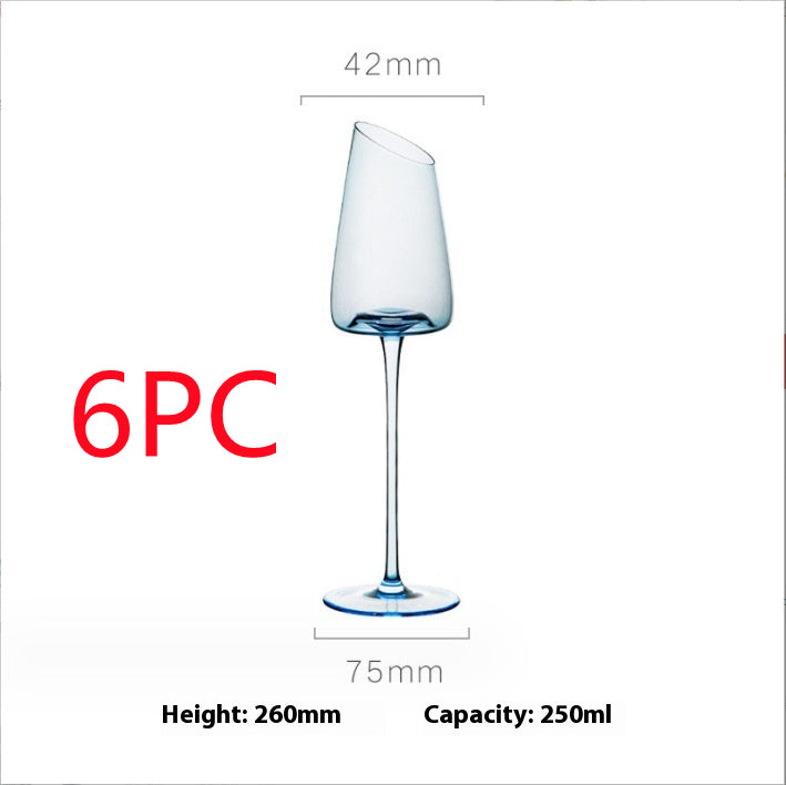 Klein Blue Crystal Goblet Elegant Drinking Glass