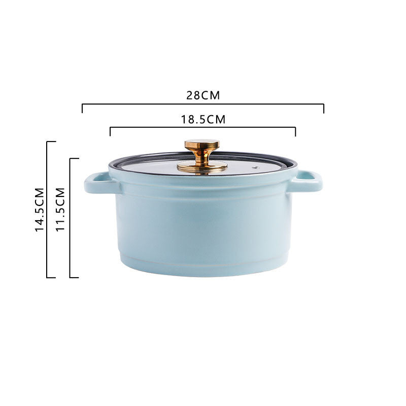 Nordic Ceramic Large Capacity Glazed Chicken Stock Pot