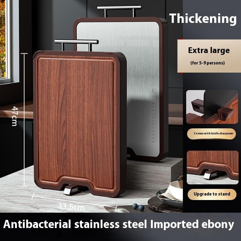 Stainless Steel Ebony Double Sided Antibacterial Cutting Board
