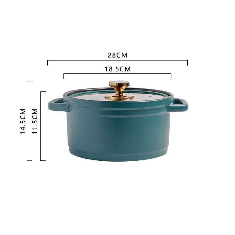 Nordic Ceramic Large Capacity Glazed Chicken Stock Pot