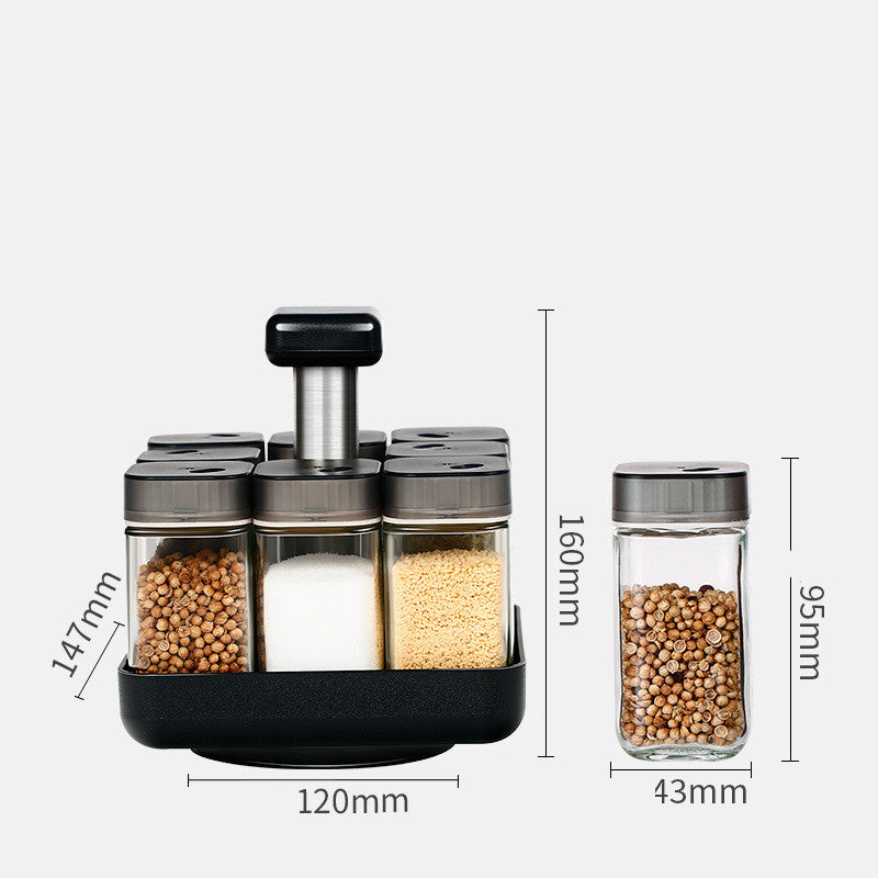 Glass Spice Jar Kitchen Seasoning Organizer Container
