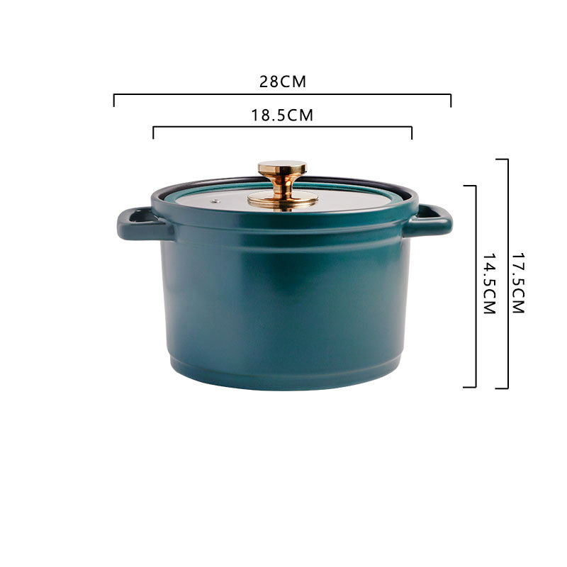 Nordic Ceramic Large Capacity Glazed Chicken Stock Pot