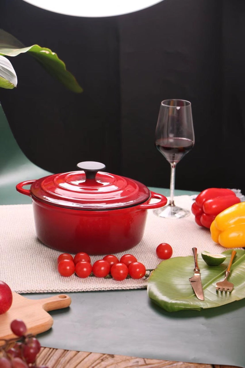 Enamel Cast Iron Hat Pot Universal Stock Stew Pot