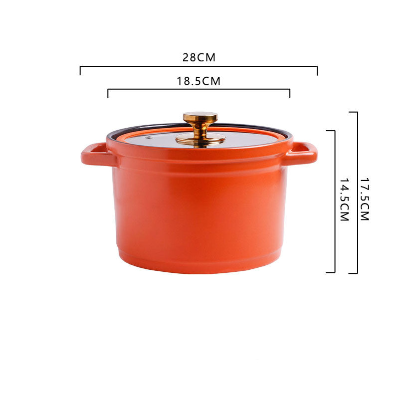 Nordic Ceramic Large Capacity Glazed Chicken Stock Pot