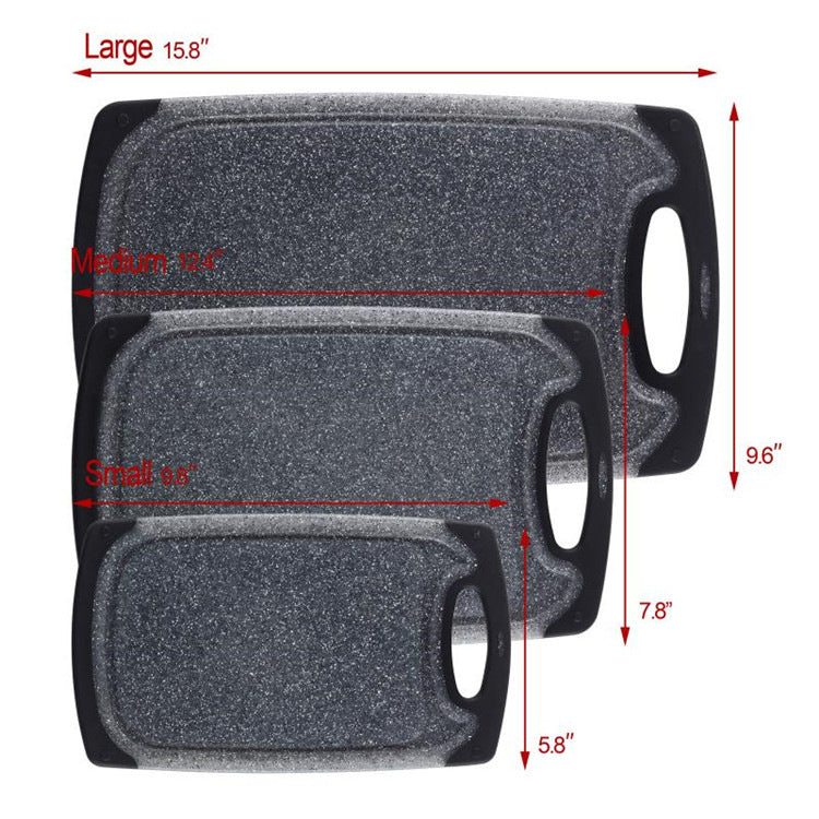 Imitation Marble Three Piece Hanging Plastic Cutting Board Set