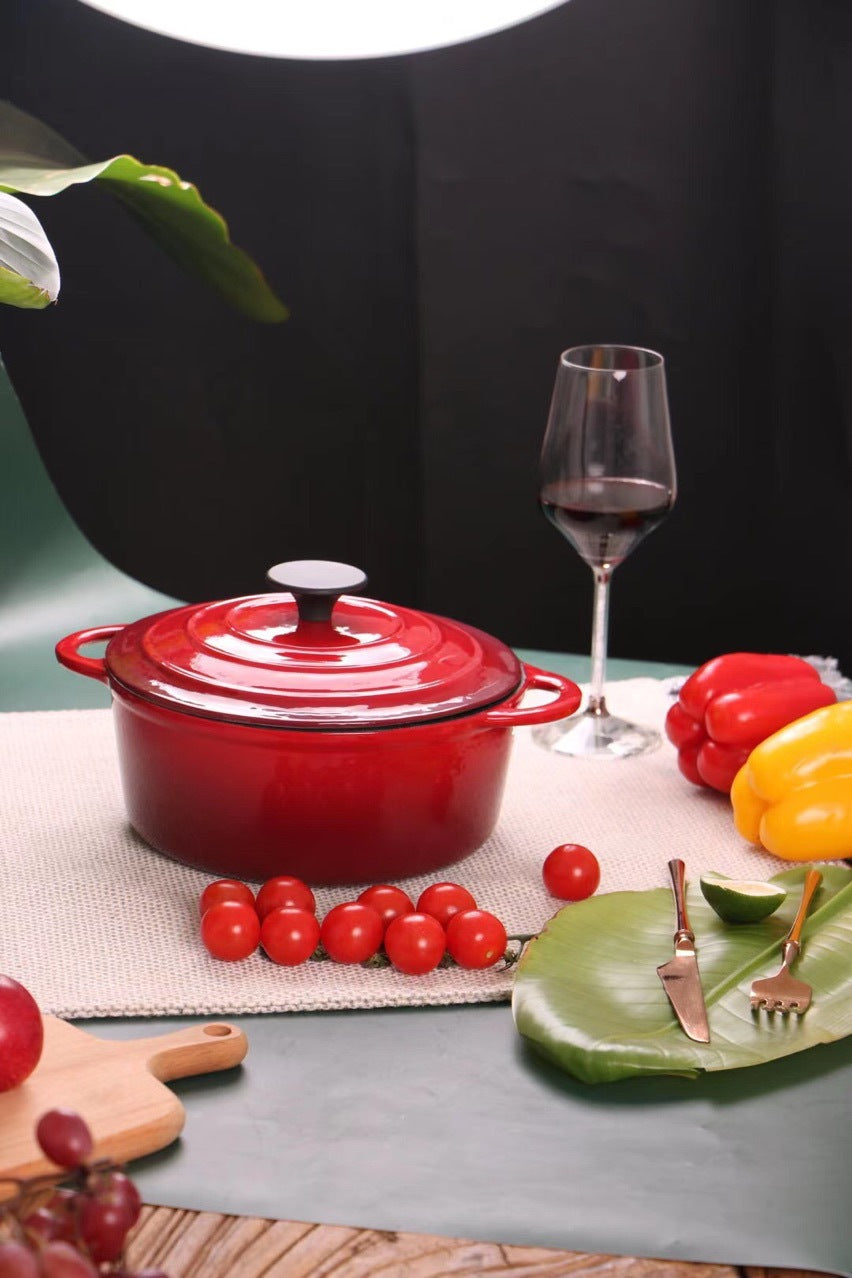 Enamel Cast Iron Hat Pot Universal Stock Stew Pot