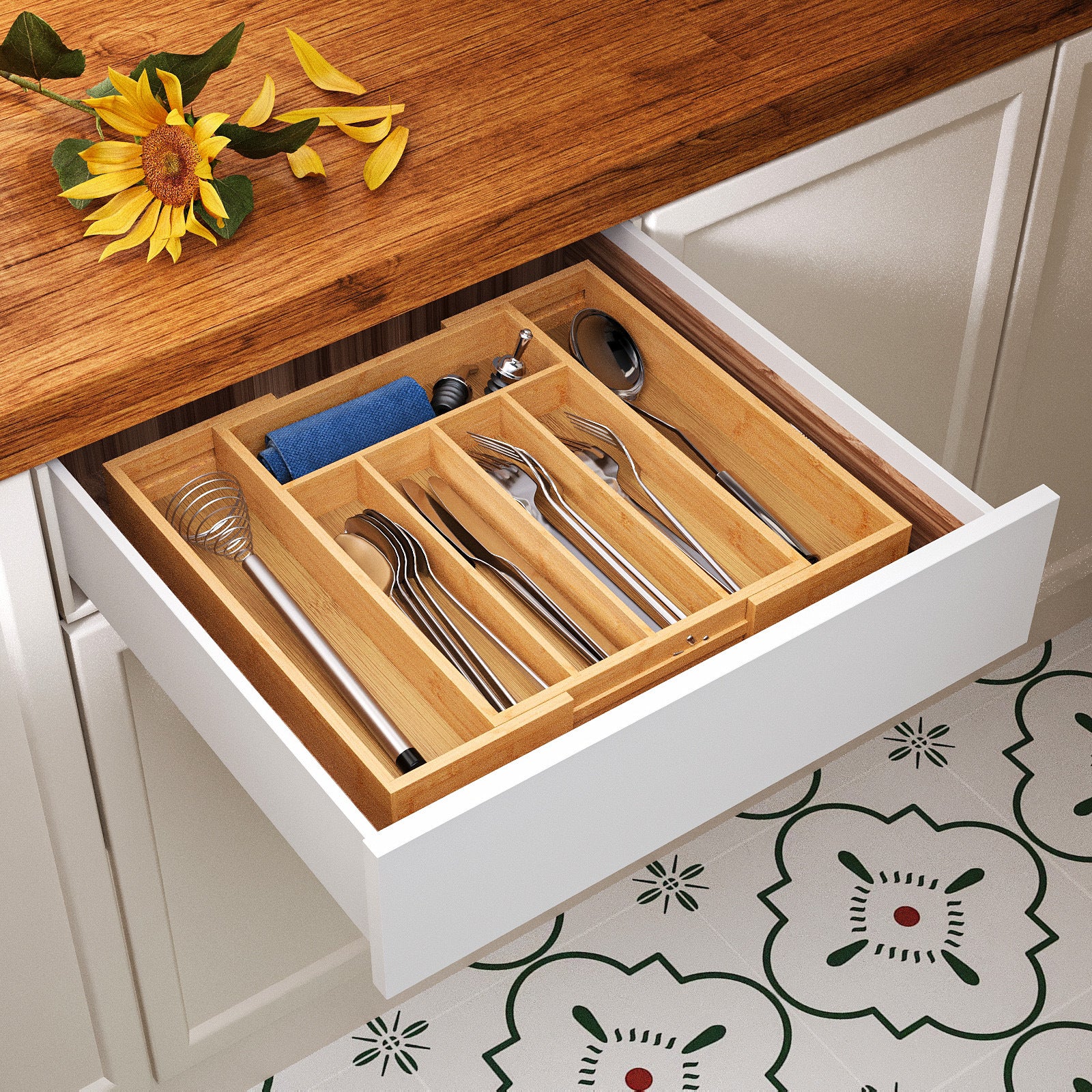 Retractable Pull-Out Kitchen Utensil Organizer