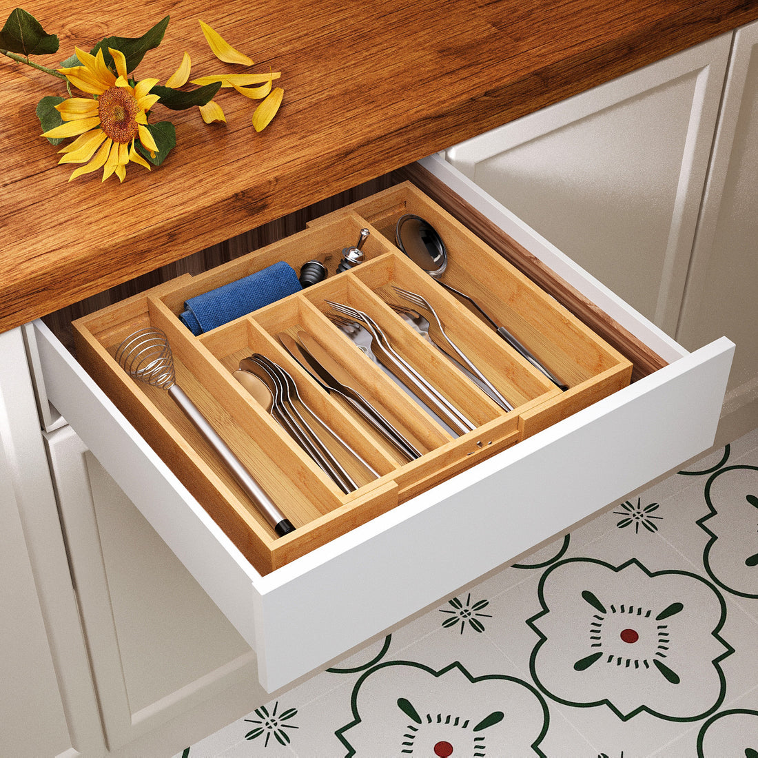 Retractable Pull-Out Kitchen Utensil Organizer