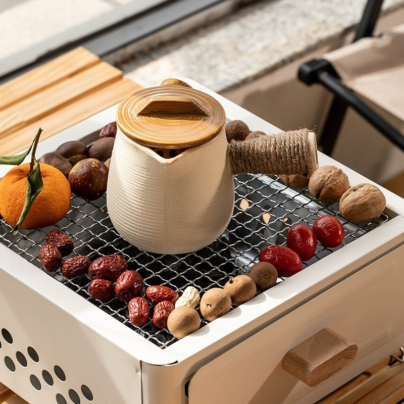 Outdoor Square Charcoal Barbecue Grill Oven