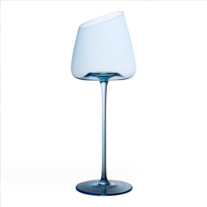 Klein Blue Crystal Goblet Elegant Drinking Glass