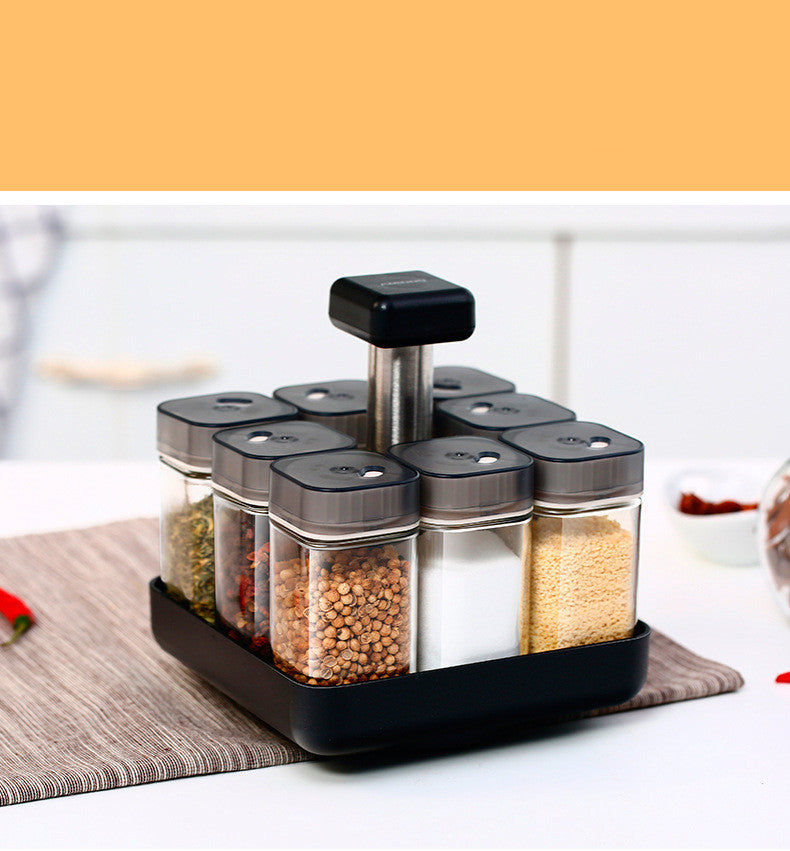 Glass Spice Jar Kitchen Seasoning Organizer Container