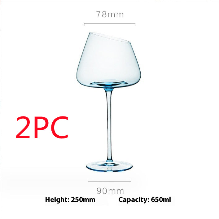 Klein Blue Crystal Goblet Elegant Drinking Glass