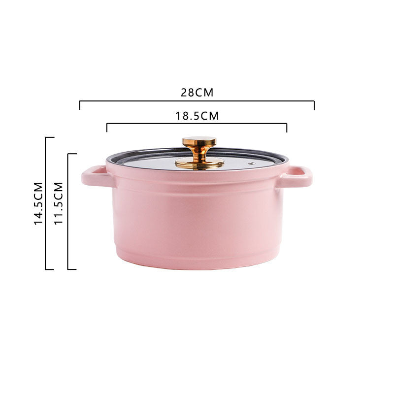 Nordic Ceramic Large Capacity Glazed Chicken Stock Pot