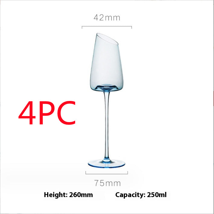 Klein Blue Crystal Goblet Elegant Drinking Glass