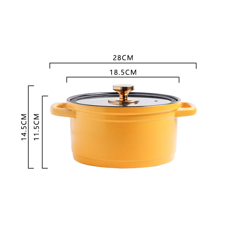 Nordic Ceramic Large Capacity Glazed Chicken Stock Pot