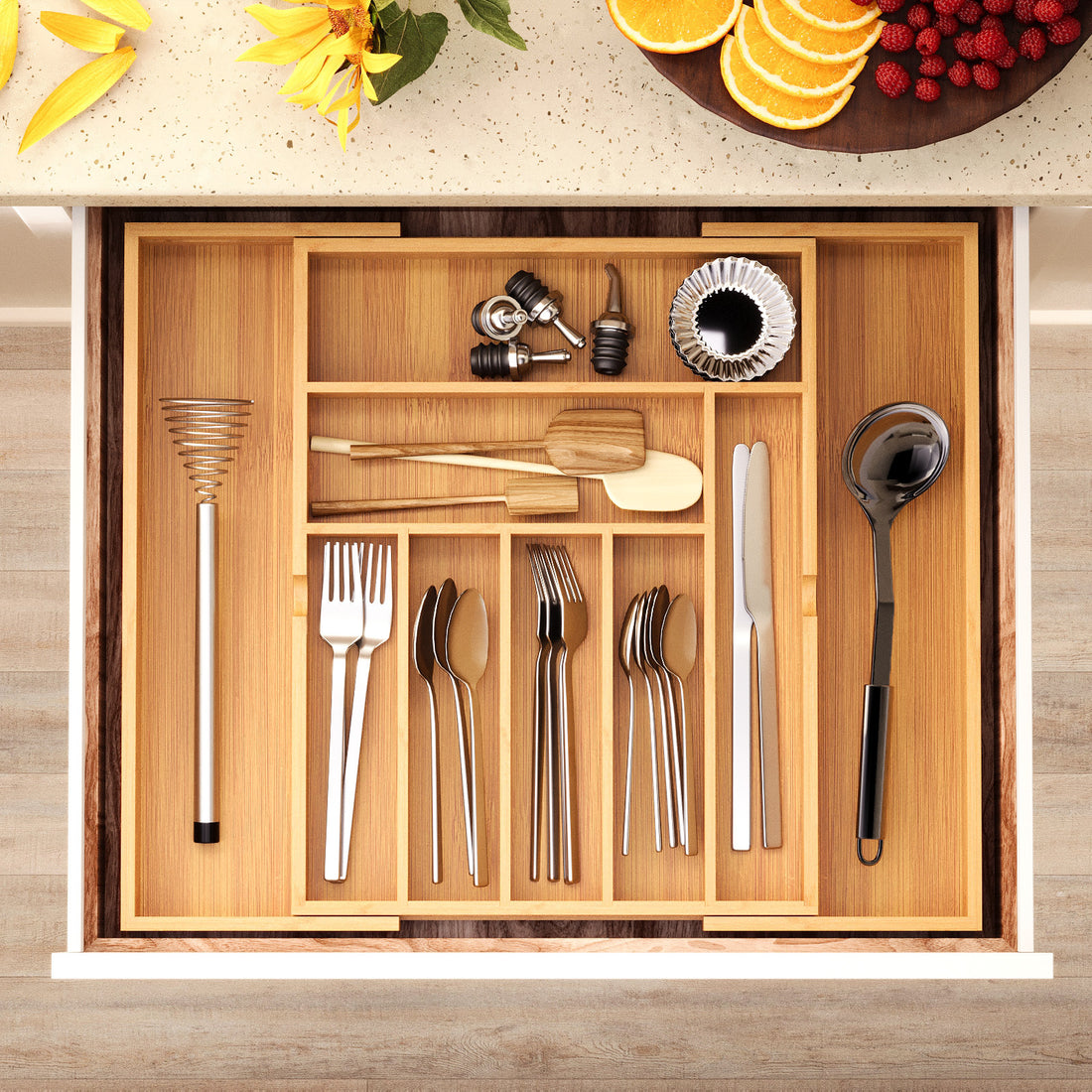 Retractable Pull-Out Kitchen Utensil Organizer