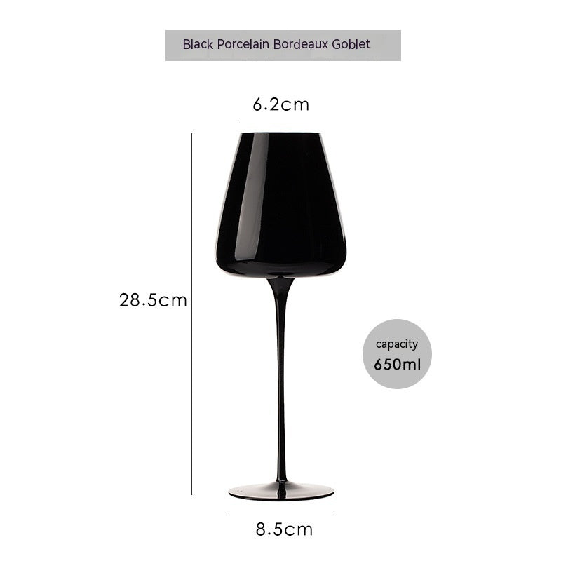 Black Porcelain Crystal Elegant Drinking Glass