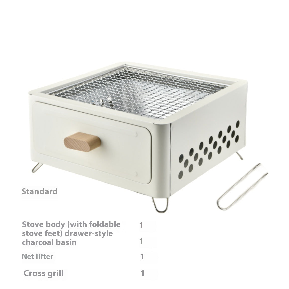 Outdoor Square Charcoal Barbecue Grill Oven