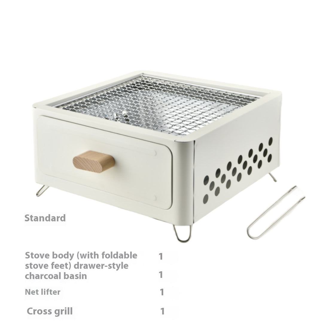 Outdoor Square Charcoal Barbecue Grill Oven