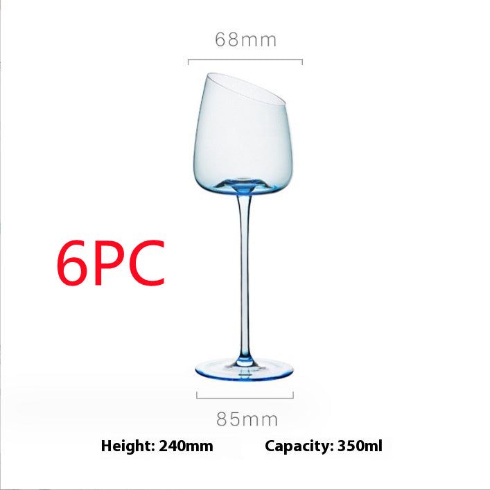 Klein Blue Crystal Goblet Elegant Drinking Glass