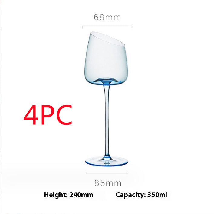 Klein Blue Crystal Goblet Elegant Drinking Glass