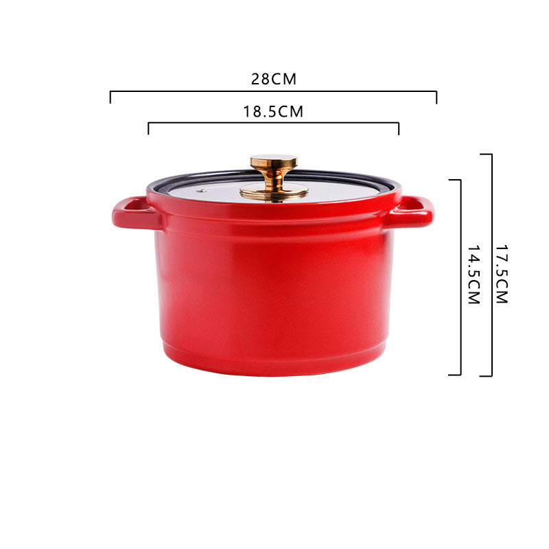 Nordic Ceramic Large Capacity Glazed Chicken Stock Pot