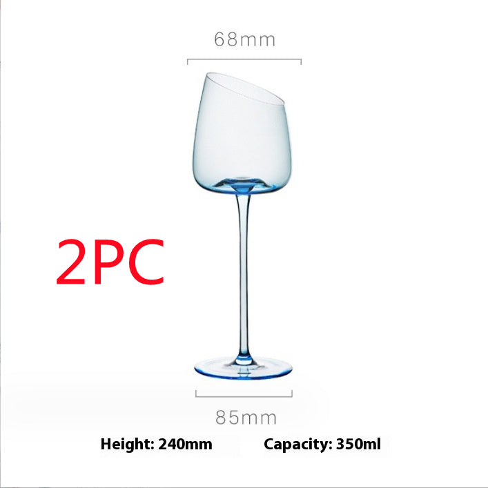 Klein Blue Crystal Goblet Elegant Drinking Glass