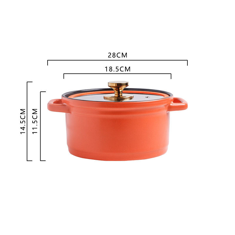 Nordic Ceramic Large Capacity Glazed Chicken Stock Pot