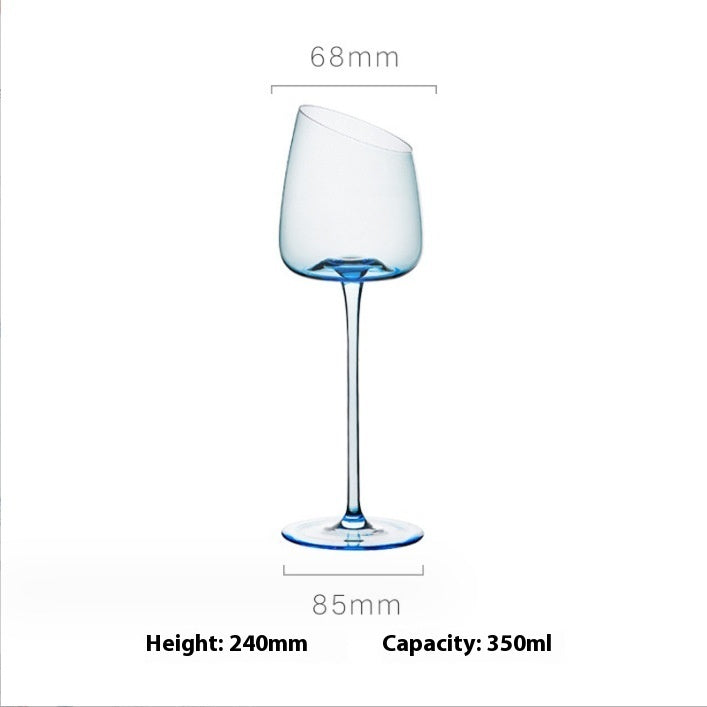 Klein Blue Crystal Goblet Elegant Drinking Glass