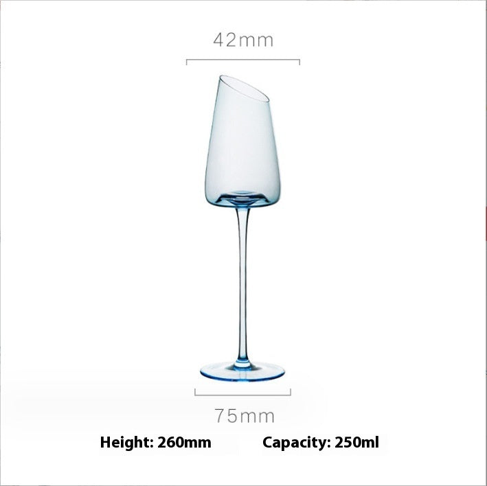 Klein Blue Crystal Goblet Elegant Drinking Glass